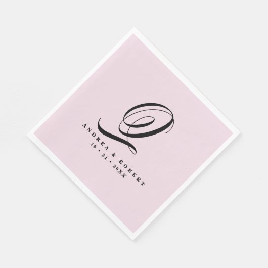 Mit Monogramm Hochzeit Napkins mit Namen Serviette (Ecke)