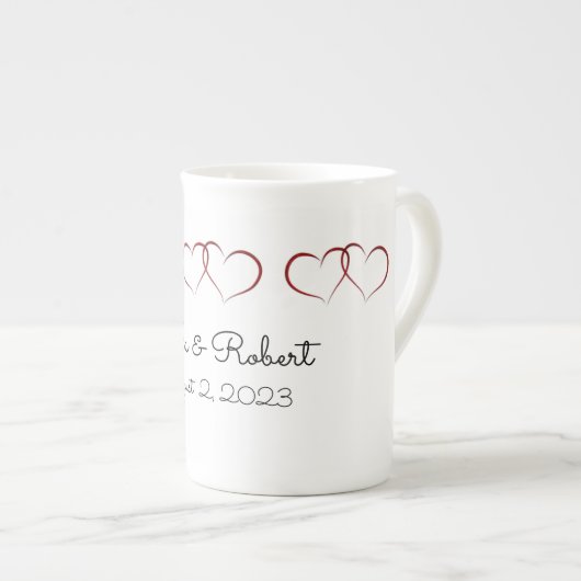 Mit Monogramm Hochzeit oder Jahrestag Tasse (Vorderseite Rechts)