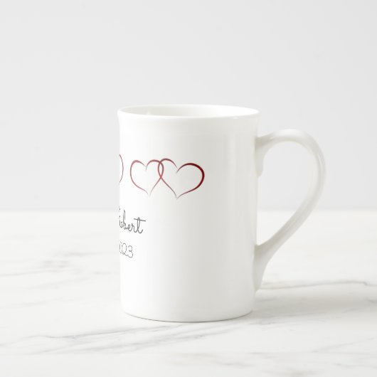 Mit Monogramm Hochzeit oder Jahrestag Tasse (Rechts)