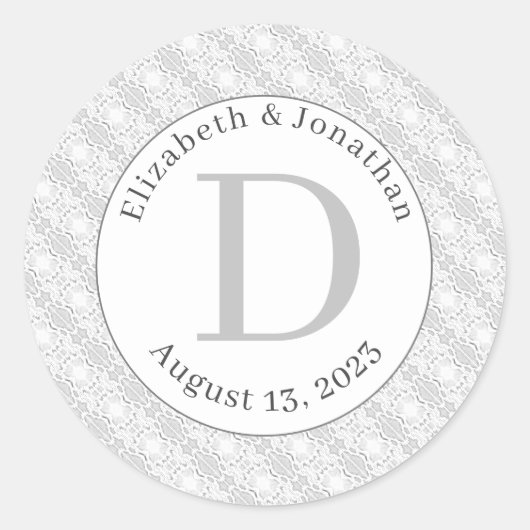 Mit Monogramm Hochzeit Runder Aufkleber (Vorderseite)