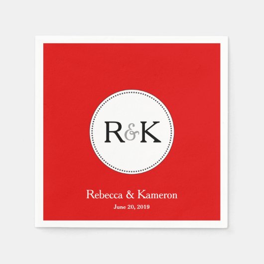 Mit Monogramm Hochzeit Serviette (Vorderseite)