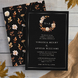 Mit Monogramm Hochzeit von Black Fall Einladung