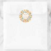 Mit Monogramm Hochzeit von Orangenzitrus Runder Aufkleber (Tasche)