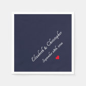 Mit Monogramm Hochzeitscocktail für Navy Blue Serviette (Vorderseite)