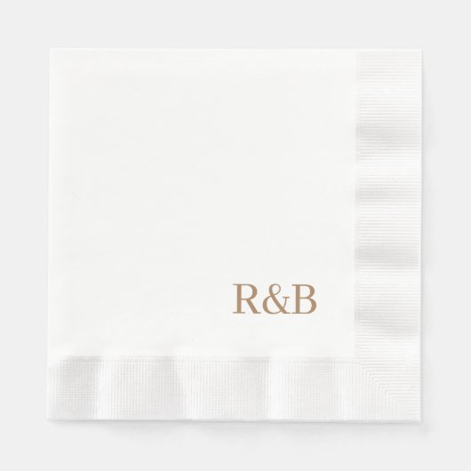 Mit Monogramm Hochzeitscocktail Serviette (Vorderseite)