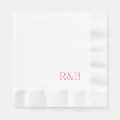 Mit Monogramm Hochzeitscocktail Serviette (Vorderseite)