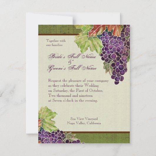 Mit Monogramm Hochzeitseinladung Herbstsohle Einladung (Rückseite)