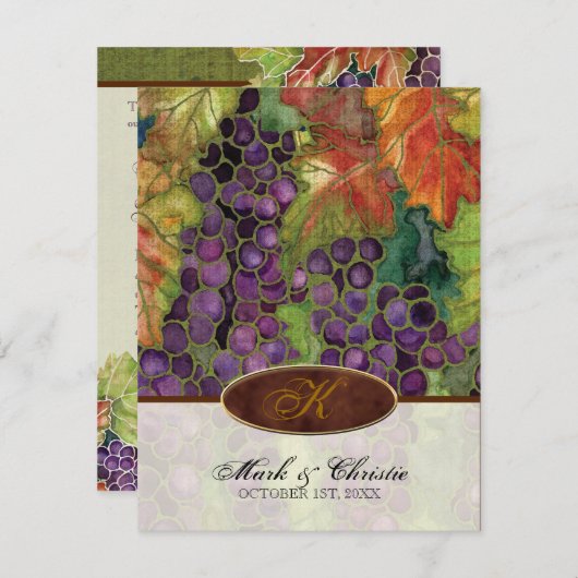 Mit Monogramm Hochzeitseinladung Herbstsohle Einladung (Vorne/Hinten)