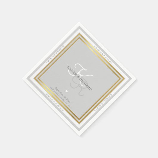 mit Monogramm Hochzeitsempfang Serviette (Ecke)