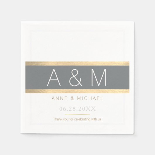 mit Monogramm Hochzeitsempfang Serviette (Vorderseite)