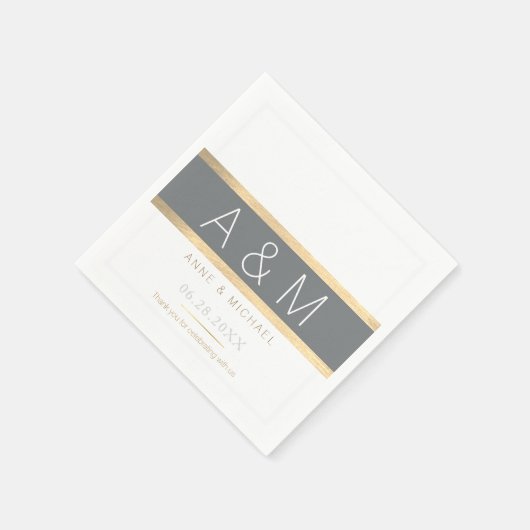 mit Monogramm Hochzeitsempfang Serviette (Ecke)