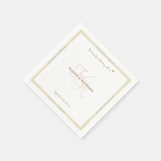 Mit Monogramm Hochzeitsempfang Serviette (Ecke)