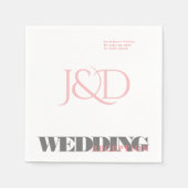 Mit Monogramm Hochzeitsempfehlung Napkin Serviette (Vorderseite)