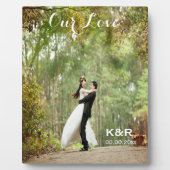 Mit Monogramm Hochzeitsfeier Foto Plaque mit Easel Fotoplatte (Vorderseite)