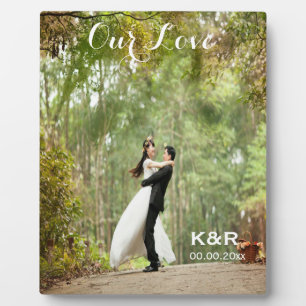 Mit Monogramm Hochzeitsfeier Foto Plaque mit Easel Fotoplatte