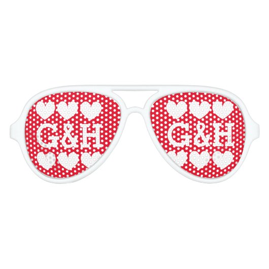 Mit Monogramm Hochzeitsfeier für Sonnenbrille (Vorderseite)