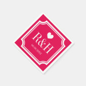 Mit Monogramm Hochzeitsfeier in Fuchsienrosa Serviette (Ecke)