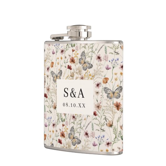 Mit Monogramm Hochzeitsflasche Flachmann (Links)