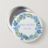 Mit Monogramm Hochzeitsgeschenk für blaugelbe Flor Button (Vorne & Hinten)