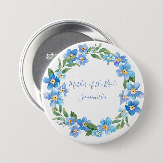 Mit Monogramm Hochzeitsgeschenk für blaugelbe Flor Button (Vorne & Hinten)