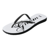 Mit Monogramm Hochzeitskippen für Braut und Bräuti Badesandalen (Schrägansicht)