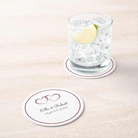 Mit Monogramm Hochzeitspapier-Untersetzer Runder Pappuntersetzer (Vor Ort)