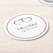 Mit Monogramm Hochzeitspapier-Untersetzer Runder Pappuntersetzer (Angewinkelt)