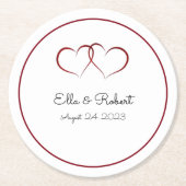 Mit Monogramm Hochzeitspapier-Untersetzer Runder Pappuntersetzer (Vorderseite)