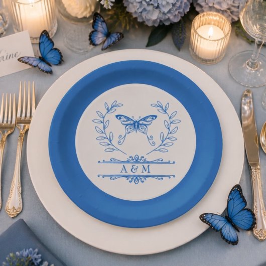 Mit Monogramm Hochzeitsplatte Pappteller