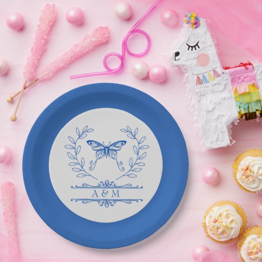 Mit Monogramm Hochzeitsplatte Pappteller (Party)