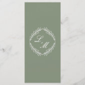 Mit Monogramm Hochzeitsprogramm für  Skriptzweige Menükarte (Vorderseite)