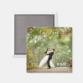 Mit Monogramm Hochzeitssemble für Foto Magnet (Vorderseite/Rückseite)