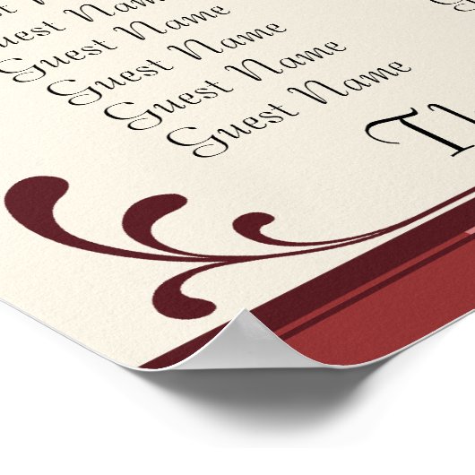 Mit Monogramm Hochzeitssitzkarte Poster (Ecke)