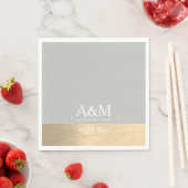 Mit Monogramm Hochzeitssonderdatum Imitate Gold Ch Serviette (Beispiel)