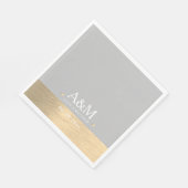 Mit Monogramm Hochzeitssonderdatum Imitate Gold Ch Serviette (Ecke)