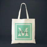 mit Monogramm Hochzeitsspieltaschen Tragetasche<br><div class="desc">mit Monogramm Hochzeitsfeiertage Taschen. Personalisierter Name Monogramm Totbeutel| Minzgrün oder benutzerdefinierter Farbhintergrund. Elegantes Logo-Design mit Buchstaben-Initialen und extravagantem Rahmen.  Niedliche Vintage Geschenkidee für Braut und Braut. Machen Sie sich ein eigenes für Brautjungfrau,  Trauzeugin,  Blume Mädchen,  Brautmutter,  Bräutigam,  Crew,  Mannschaft etc. Ideal für Heirat,  Brautparty,  Junggeselinnen-Abschied,  Mädchenwochenende etc.</div>