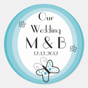 Mit Monogramm Hochzeitsticker Runder Aufkleber