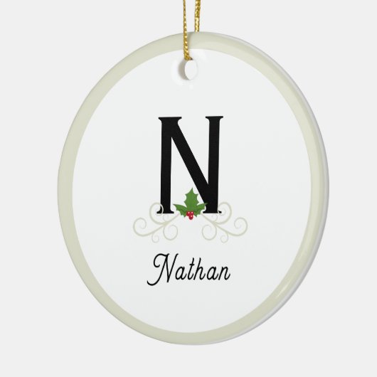 Mit Monogramm Holly Keramik Ornament (Links)