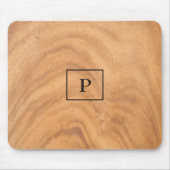 Mit Monogramm Holzdesign Mousepad (Vorne)