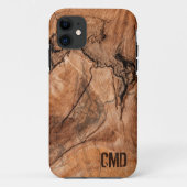 Mit Monogramm Holzknoten Case-Mate iPhone Hülle (Rückseite)