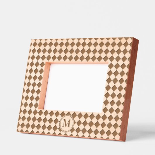 Mit Monogramm Holzlasermuster mit einfachem karier Geätzte Rahmen (Links)