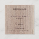 Mit Monogramm Holzlook Eleganter gestörter Text Quadratische Visitenkarte (Rückseite)