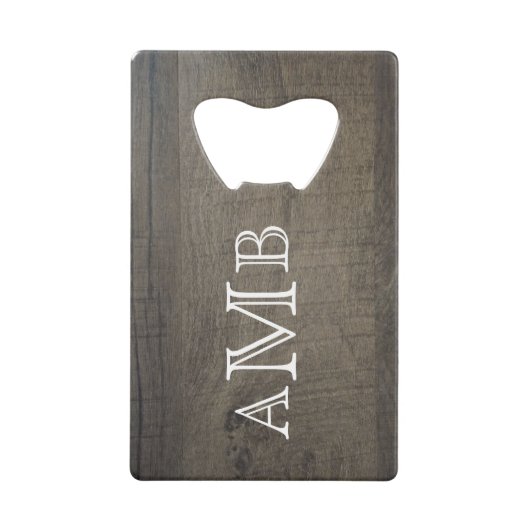 Mit Monogramm Holzlook Geldbeutel Flaschenöffner (Vorderseite)