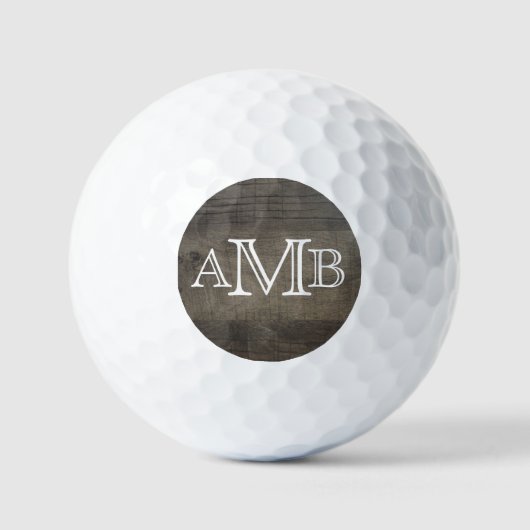 Mit Monogramm Holzlook Golfball (Vorderseite)