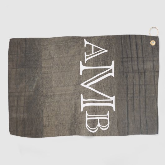 Mit Monogramm Holzlook Golfhandtuch (Horizontal)