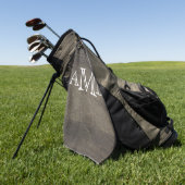 Mit Monogramm Holzlook Golfhandtuch (Gras)