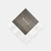 Mit Monogramm Holzlook Serviette (Ecke)