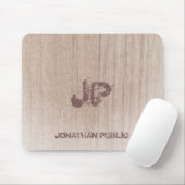 Mit Monogramm Holzlook Trendy Elegant Template Mousepad (Mit Mouse)