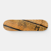 Mit Monogramm Holzplanen gestempelt w "Made in USA Skateboard (Horizontal)