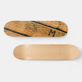 Mit Monogramm Holzplanen gestempelt w "Made in USA Skateboard (Horizontal)